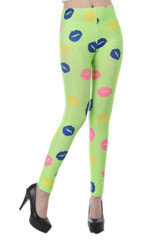MECEBOM Women Comic clown with lipstick Leggings Cartoon Printed high Stretch Girls Legging Punk Rock Cartoon pattern 2301c