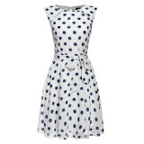 Meaneor 2017 sexy vestido summer dress dot print chiffon elegant casual bow dress White, Pink, Blue, Black Meaneor 2017 sexy vestido summer dress dot print chiffon elegant casual bow dress White, Pink, Blue, Black