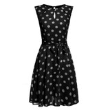 Meaneor 2017 sexy vestido summer dress dot print chiffon elegant casual bow Dot Print dress women Ladie Girls Lovely dresses