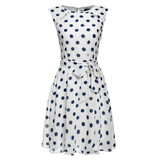 Meaneor 2017 sexy vestido summer dress dot print chiffon elegant casual bow Dot Print dress women Ladie Girls Lovely dresses