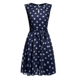 Meaneor 2017 sexy vestido summer dress dot print chiffon elegant casual bow Dot Print dress women Ladie Girls Lovely dresses