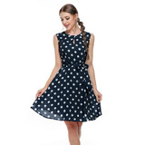 Meaneor 2017 sexy vestido summer dress dot print chiffon elegant casual bow Dot Print dress women Ladie Girls Lovely dresses