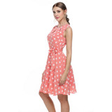 Meaneor 2017 sexy vestido summer dress dot print chiffon elegant casual bow Dot Print dress women Ladie Girls Lovely dresses