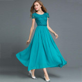 MCQY8267L#New spring summer 2017 Bohemian chiffon lace long green bride wedding toast dress cheap wholesale Bridesmaid Dresses