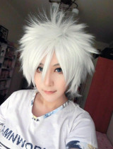 MCOSER HitmanReborn Byakuran Gesso Short Silvery White Wig 32cm Cosplay Wig Free Shipping