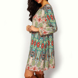 MCCKLE Women's Fashion Long Sleeve Floral Printed Summer Bohemian Dresses 2017 Newest Back V neck Casual A Line Boho Beach Dress