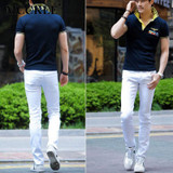 MCCKLE Fashion White Ripped Jeans Men With Holes Skinny Famous Designer Brand Slim Fit Destroyed Torn Jean Pants mens jeans