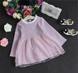 MBBGJOY 2-6years Baby Girls Knitted Dress Winter Autumn Kids Tutu Dresses Long-sleeved Baby Girl Toddler Clothing Knit Mesh