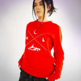 ML minimal Fleece Raglan SS Red
