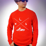 ML minimal Fleece Raglan SS Red