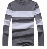 Liseaven 2017 New Autumn Winter Mens Long Sleeve T-Shirt O Neck Striped T Shirt for Men