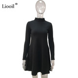 Liooil 2017 Winter Women Dress Long Sleeve Turtleneck Warm Dresses Black Wine Red A Line Tunic Casual Autumn Clothing For Women Liooil 2017 Winter Women Dress Long Sleeve Turtleneck Warm Dresses Black Wine Red A Line Tunic Casual Autumn Clothing For Women