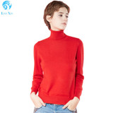 Liny Xin 100% Cashmere Women's Sweater and Pullover Winter Turtleneck Sweater Women Long Sleeve Slim fit knitted Sweater
