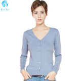 Liny Xin 100% Cashmere Sweater Cardigan Women 2017 Winter Sweater Long Sleeve Slim V-Neck Cardigan