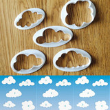 LINSBAYWU 5 pcs Fondant cutter cloud plastic cake/cookie/buscuit cutter fondant mold fondant cake decorating tools sugarcraft