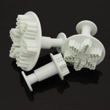 LINSBAYWU 3pcs/lot Snowflake Mould Fondant Cake Decorating Sugar craft Cutter Plunger Mold