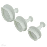 LINSBAYWU 3 Pcs Cake Rose Leaf Plunger Fondant Decorating Sugar Craft Mold Cutter Tools