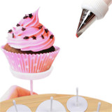 LINSBAYWU 1Set/4PCS New Sugarcraft Cupcake Cake Stand Icing Cream Flower Decorating Nail Set Tool