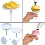 LINSBAYWU 1Set/4PCS New Sugarcraft Cupcake Cake Stand Icing Cream Flower Decorating Nail Set Tool