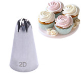 LINSBAYWU #2D Large Size Rose Flower Cake Decorating Icing Tip Cupcake Nozzles Decoration