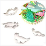 LIMITOOLS 4Pcs Dinosaur Cookie Cutters - Stainless Steel Baking Tools