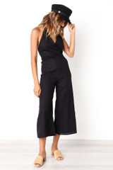 Limitless Jumpsuit: Elegant Halter Neck Design & Wide Legs