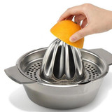 Stainless Steel Manual Lemon Juicer Squeezer with Bowl