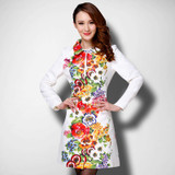 Affordable Floral Print Plus Size Trench Coat for Women