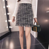 Stylish Women's Tweed Plaid Skirt - High Waist & Cashmere H0810