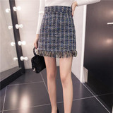Stylish Women's Tweed Plaid Skirt - High Waist & Cashmere H0810
