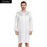 LILYSILK Men's 22 Momme Silk Wedding & Bath Robe - O-Neck