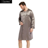 LILYSILK Men's 22 Momme Silk Wedding & Bath Robe - O-Neck