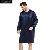 LILYSILK Men's 22 Momme Silk Wedding & Bath Robe - O-Neck