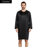 LILYSILK Men's 22 Momme Silk Wedding & Bath Robe - O-Neck