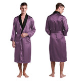 Luxury 100% Silk Men's Kimono Bath Robe - Lilysilk