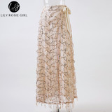 White Sequined Maxi Skirt for Women - Casual Summer Style