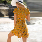 Lily Rosie Women's Boho Deep V-neck Summer Mini Dress