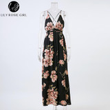 Lily Rosie Girl Black Off Shoulder Boho Maxi Dress for Summer