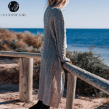 Lily Rosie Women's V-Neck Long Cardigan - Stylish Winter Wear