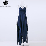 Lily Rosie Girl Pink Asymmetrical Maxi Dress for Summer Parties