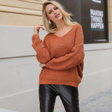 Lily Rosie Girl Black Lace Up V-Neck Sweater for Women