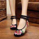 Lily Embroidery Chinese Style Women Loafers and Dance Flats