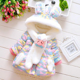 Cute LILIGIRL Baby Girls Hooded Winter Jacket in Floral Design