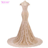Lilac Mermaid Prom Dress with Lace Appliques & Court Train