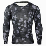 Lightning Men's Camouflage Compression Fitness Top - Long Sleeve