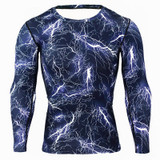 Lightning Men's Camouflage Compression Fitness Top - Long Sleeve