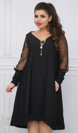 2018 Plus size women dress mesh sleeve party dress 5XL 6XL large size loose summer dress casual black dress female vestidos