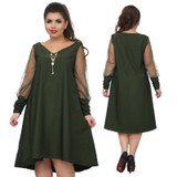 2018 Plus size women dress mesh sleeve party dress 5XL 6XL large size loose summer dress casual black dress female vestidos