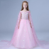 2018 Pink / White Flower Girl Dress for Weddings First Holy Communion Dress For Baby Little Girl Prom Dress Tulle Pageant Gown