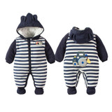 2018 Newborn Rompers Winter cotton Thick Warm Baby boy girl Clothes baby Long Sleeve Hooded Jumpsuit Kids Outwear for 0-24M